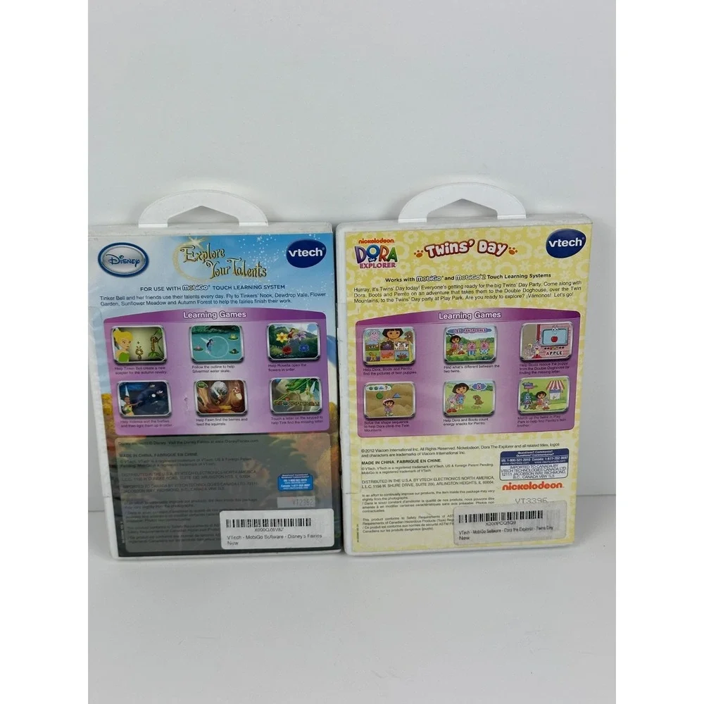 Vtech MobiGo Tinkerbell Talents & Dora the Explorer: Twins' Day BRAND NEW BF